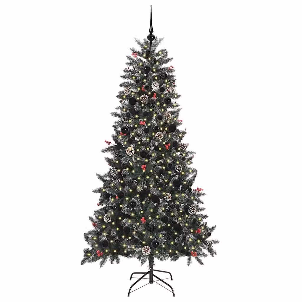 Albero di Natale artificiale verde vidaXL con 300 LED luce bianca calda, Altezza: 210 cm – 2