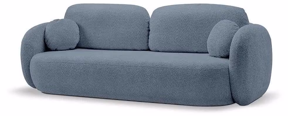 Divano letto Olemo, colore blu basalto