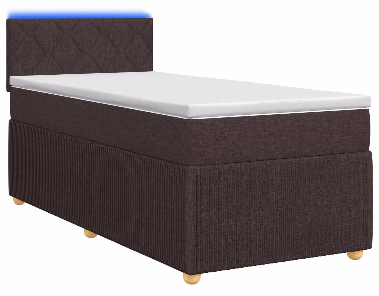 Letto a molle con materasso marrone scuro 90 x 200 cm in tessuto