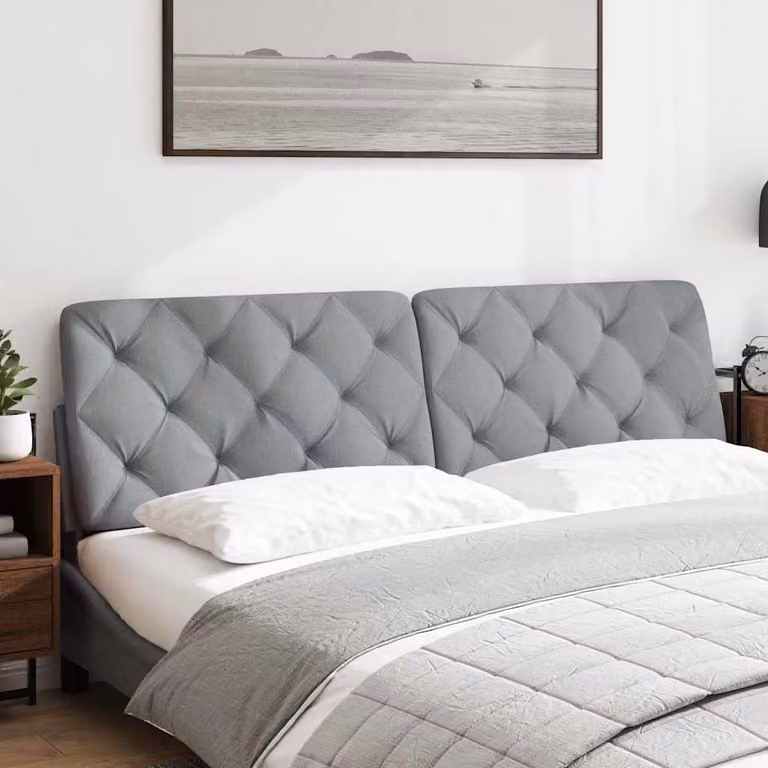 vidaXL Cuscino Testiera Grigio Chiaro 180 cm in Tessuto