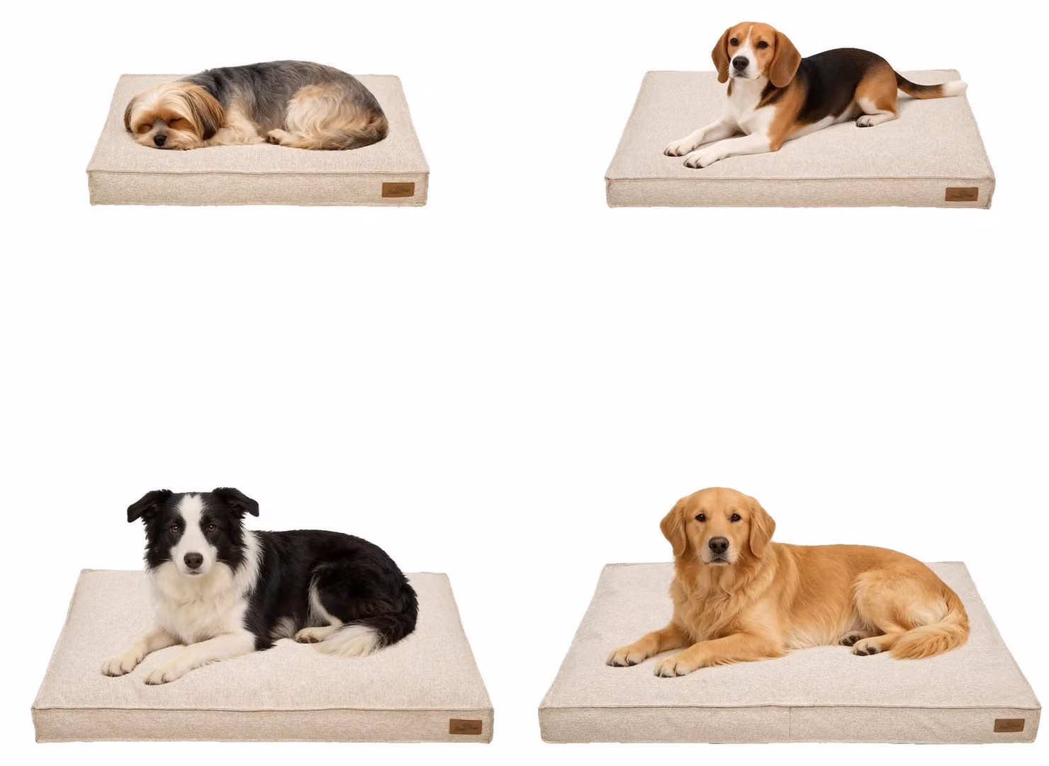 Cuccia per cani, tessuto di lino, rivestimento removibile, color beige, taglia XL - 103x69x10 cm