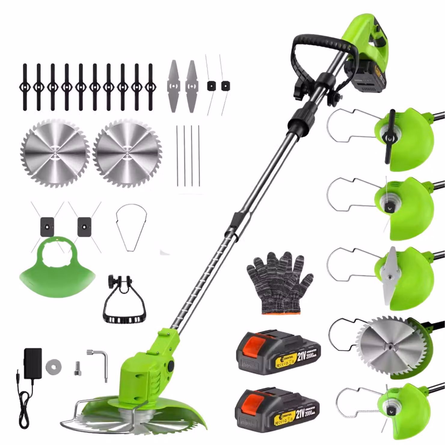 Tagliasiepi a batteria, altezza regolabile, accessori versatili, una batteria