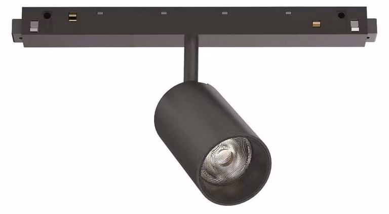 Faretto Binario Singolo On-Off Ego Alluminio Nero 1 Luce 8W 3000K Luce Calda