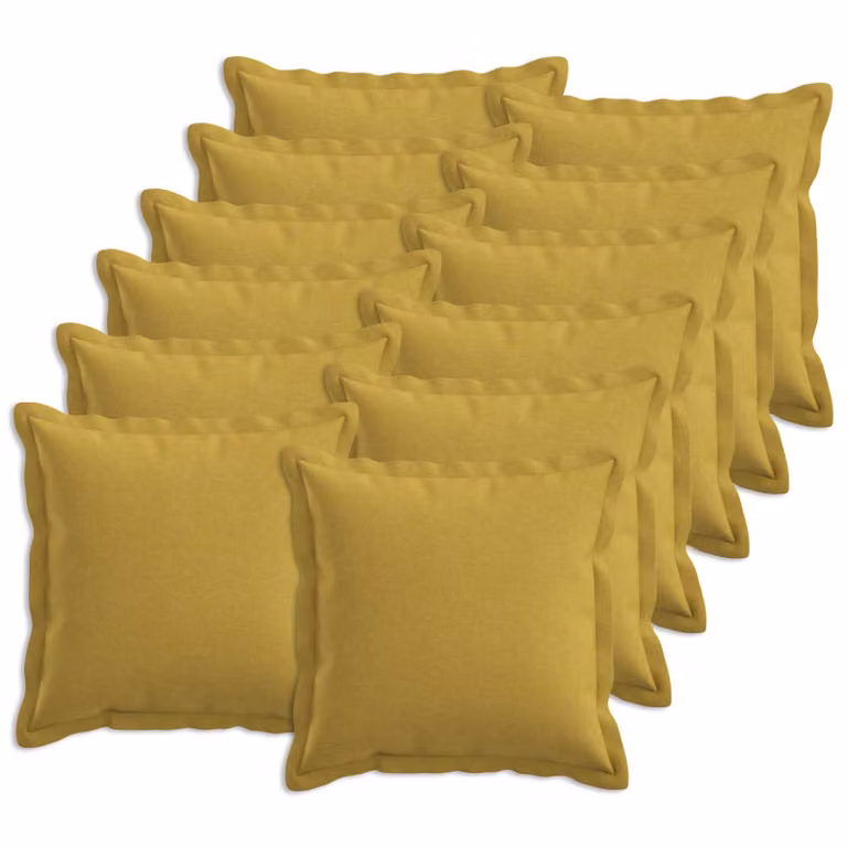 Set di 12 federe quadrate vidaXL HOUTEN, colore verde e giallo, L/P: 50 x 50 cm
