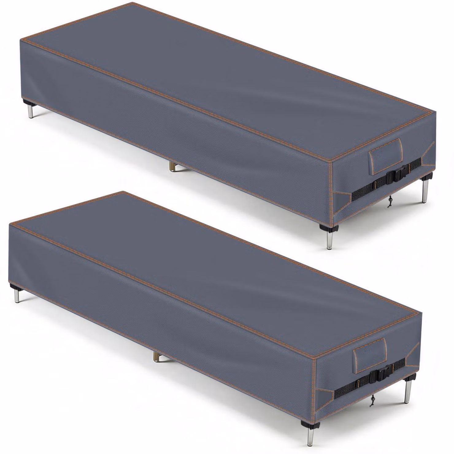 Copertura per sedia da giardino, confezione da 2, dimensioni 200x68x30 cm, colore grigio, impermeabile