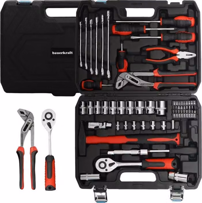 Set di utensili da 58 pezzi con chiavi inglesi, cacciaviti, pinze