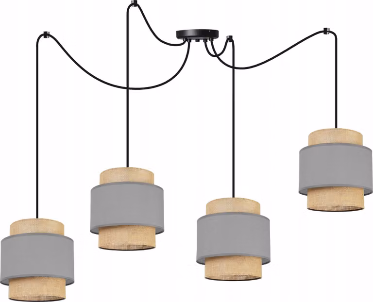 Lampada a sospensione, lampadario da soffitto, paralume, Boho Juta