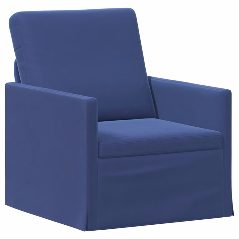 Divano Singolo vidaXL in Velluto Blu Polizia con Struttura in Metallo L: 70 cm, P: 81 cm, H: 82 cm