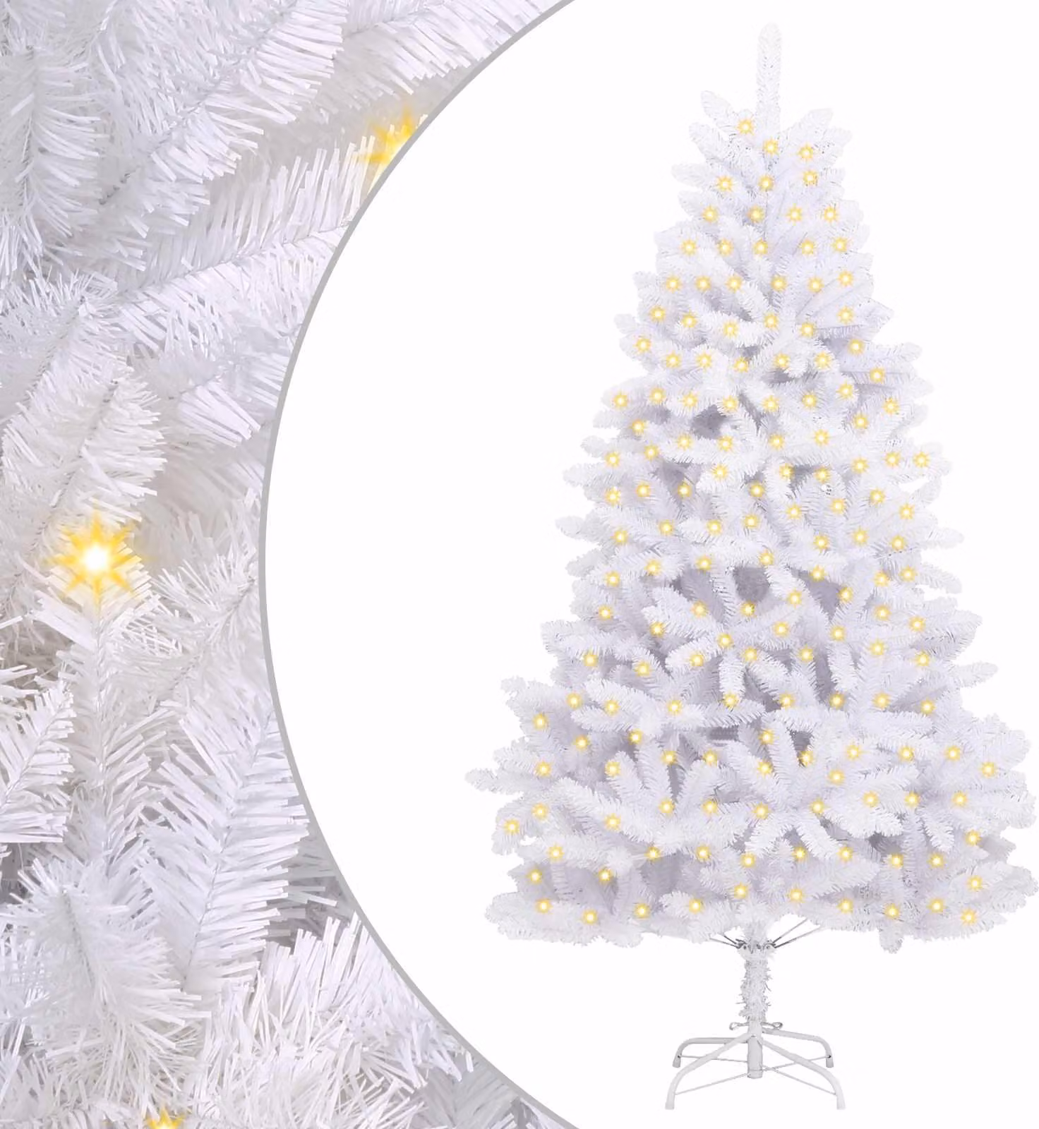 Albero di Natale artificiale Bianco 210 cm PVC e Metallo