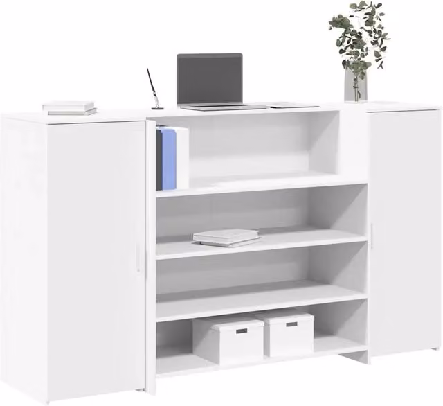 Scrivania da ufficio moderna vidaXL bianca in legno L: 180 cm, P: 50 cm, H: 103,5 cm