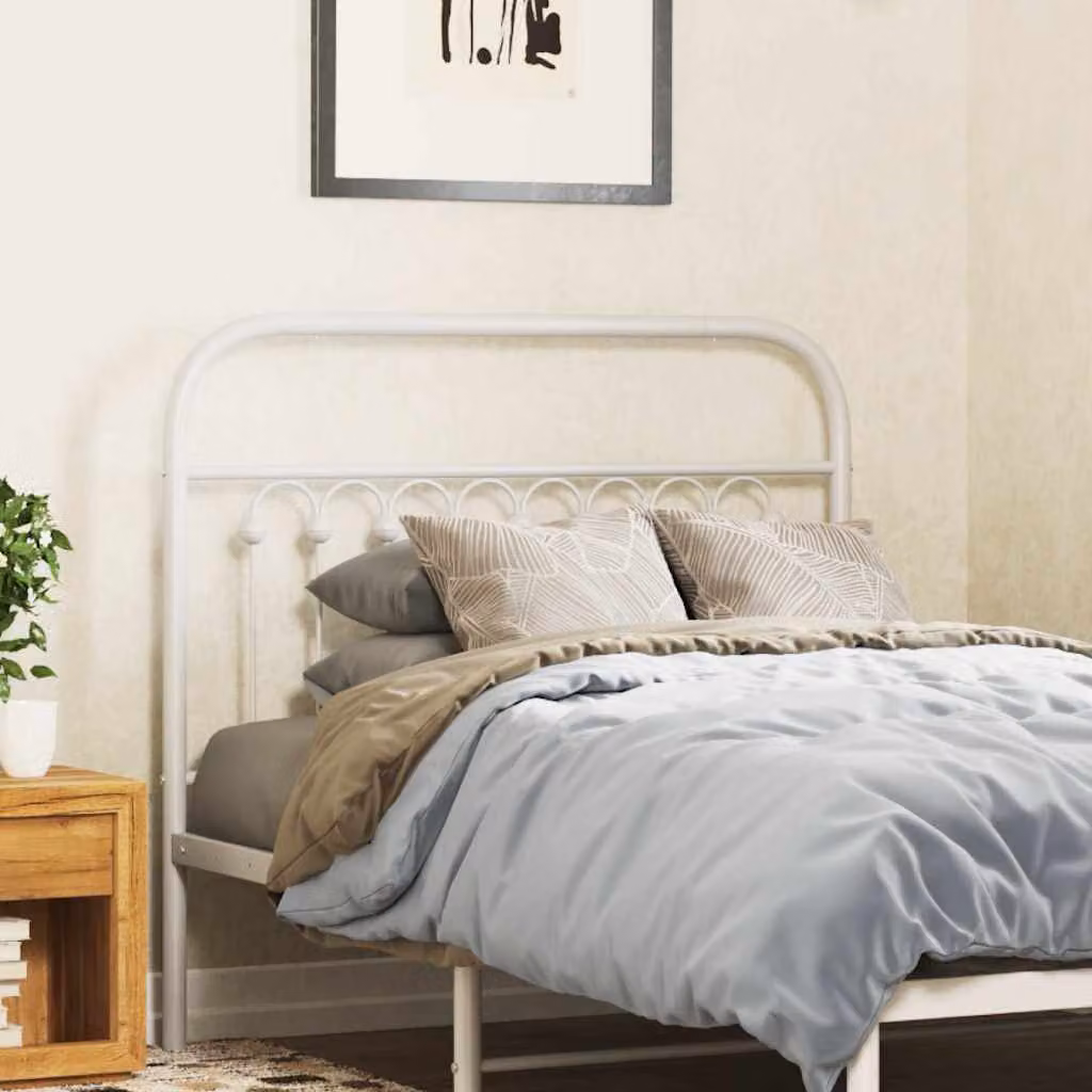 vidaXL Testiera di Ricambio in Metallo Bianco per Letto 100 cm