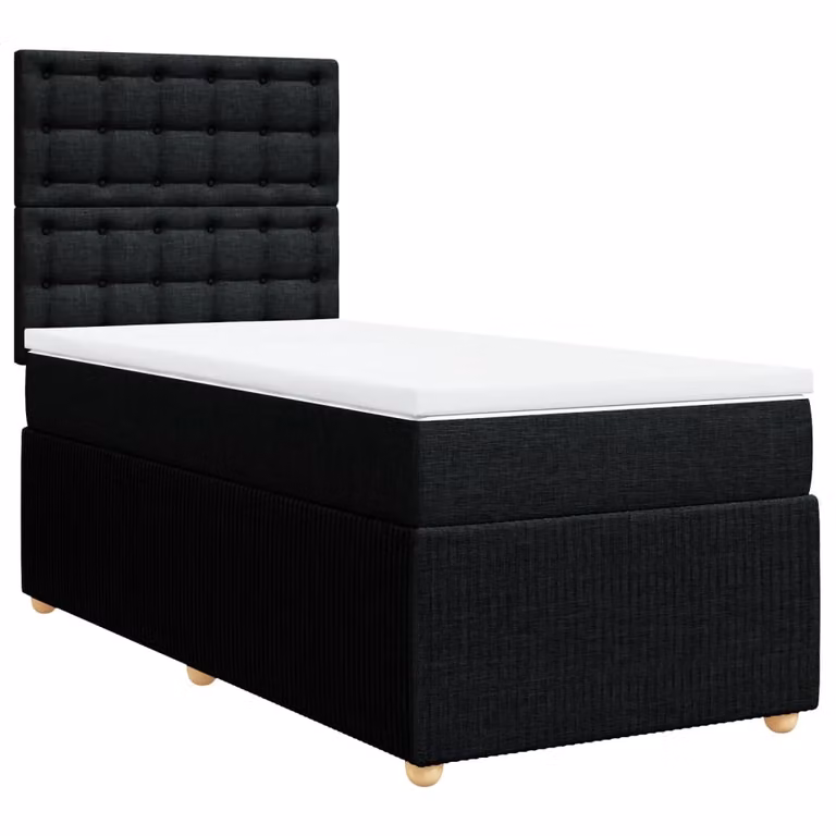 Giroletto a Molle con Materasso Nero 80x200 cm inTessuto