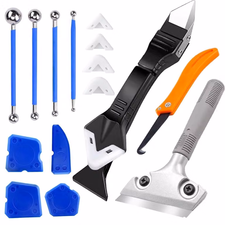 Kit per la rimozione di silicone, completo di un utensile multifunzione 5-in-1 per rimuovere il silicone