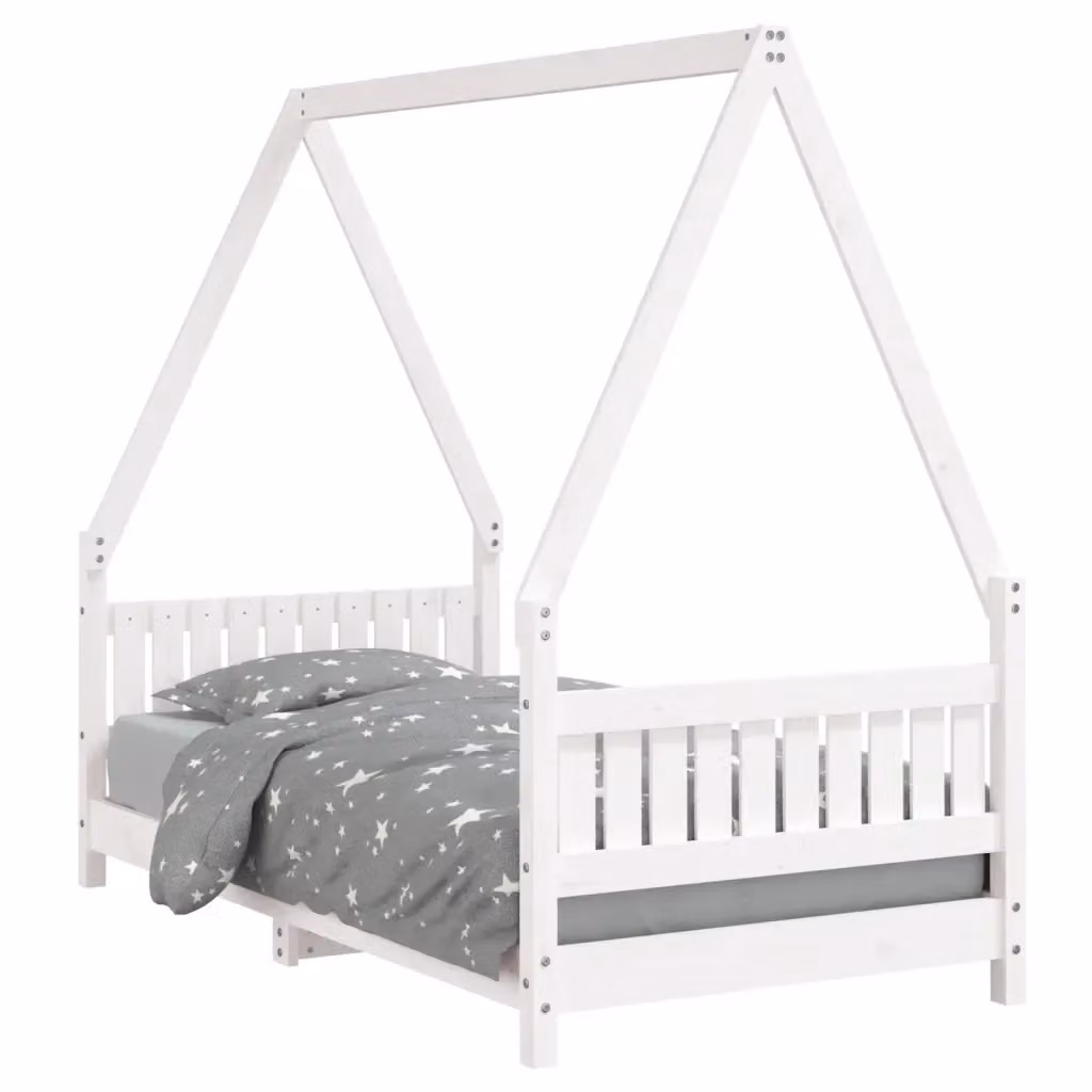 Giroletto per bambini vidaXL in legno massello di pino bianco stile rustico L/P: 160 x 80 cm – 2