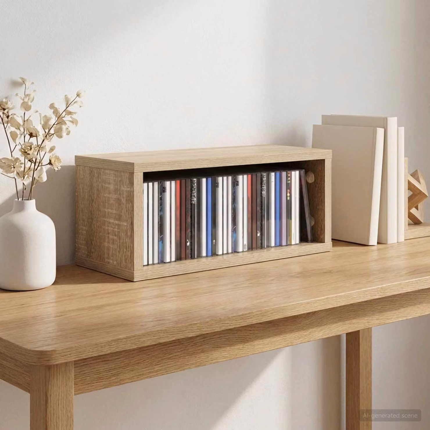 vidaXL Rack per Stoccaggio CD in Rovere Sonoma, Colore Marrone, L 40 x P 17 x H 17 cm