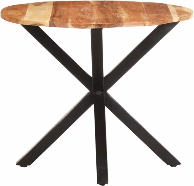 Tavolino da soggiorno quadrato vidaXL in legno massello di acacia e metallo marrone L/P/H: 68 x 68 x 56 cm – 1