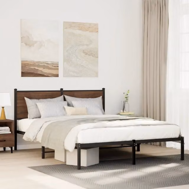Struttura Letto Design Mania in Metallo e Rovere Fumo L: 137 cm, P: 190 cm – 1