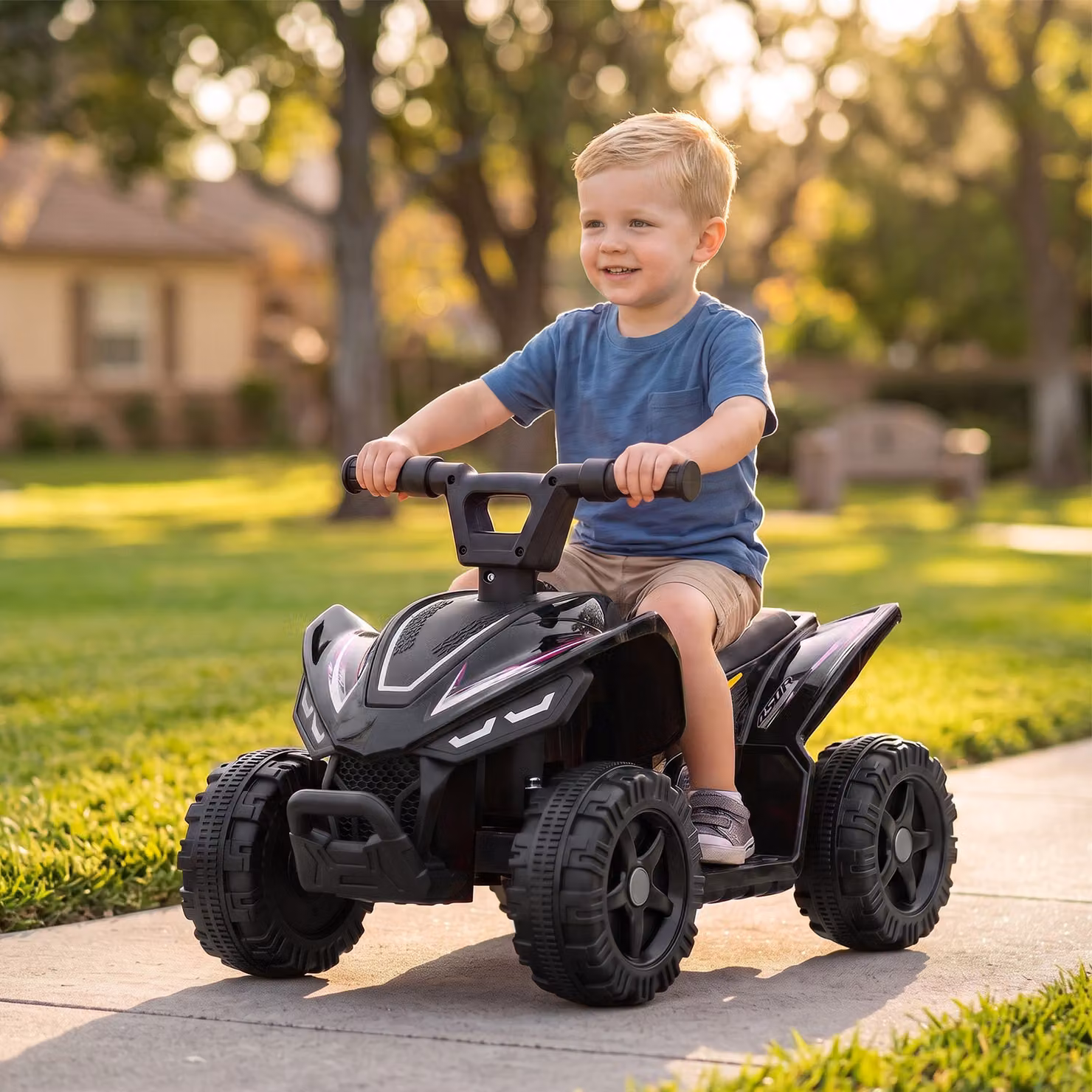 Quad Elettrico AIYAPLAY per Bambini 6V, Nero, per 18-48 Mesi con Portata 25 kg – 2