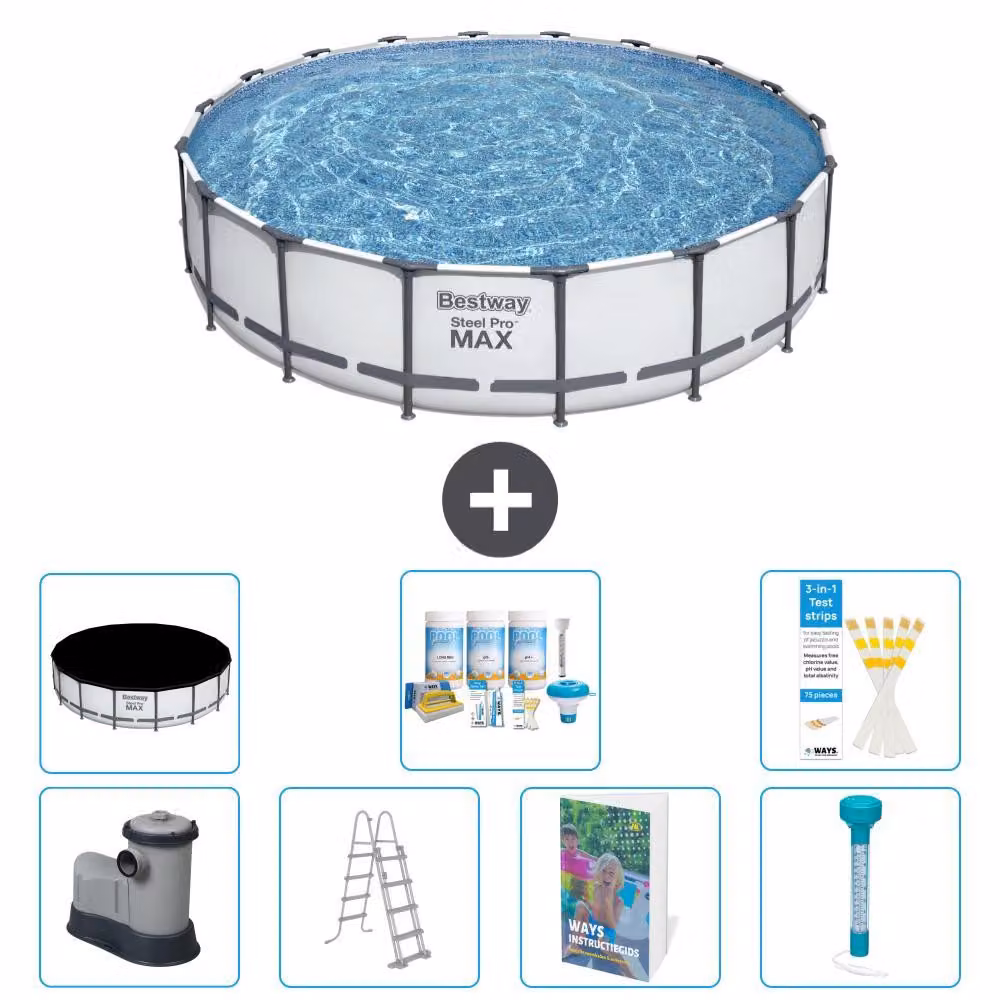 Bestway Steel Pro MAX, piscina in acciaio, forma rotonda - 549x122 cm - 6 pezzi, modello S574