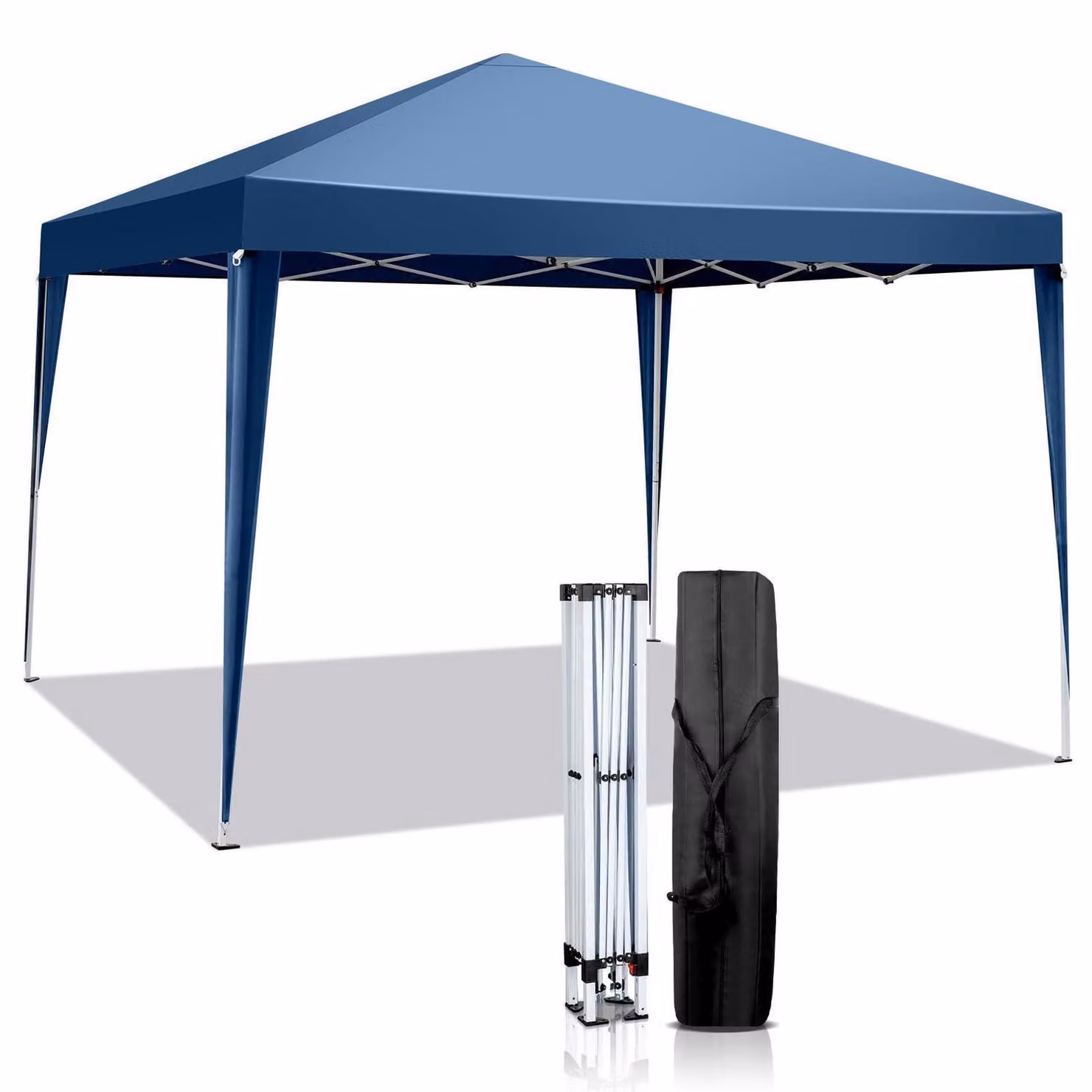 Padiglione pop-up pieghevole, dimensioni 3x3 metri, impermeabile, struttura in acciaio, altezza regolabile, protezione UV 50+, colore blu