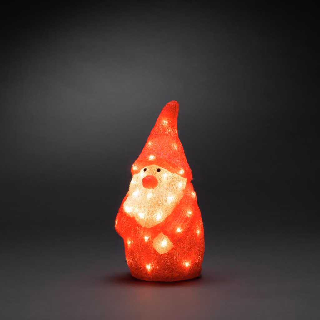 Konstsmide LED Babbo Natale in acrilico, 40 diodi bianco caldo, 24V, per esterni (IP44), cavo bianco - 6243-103