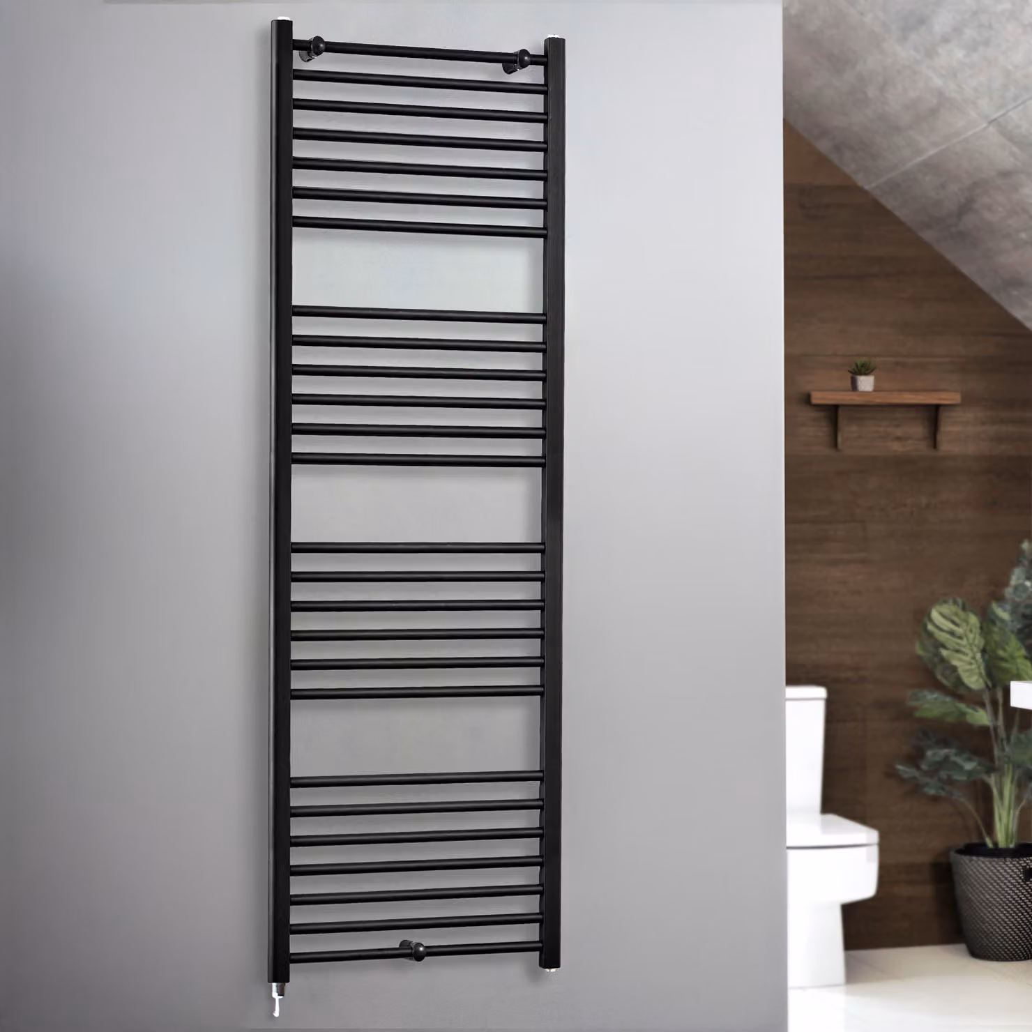 Scaldasalviette elettrico Nox ECOSO Hudson Reed nero L: 180 cm, P: 60 cm
