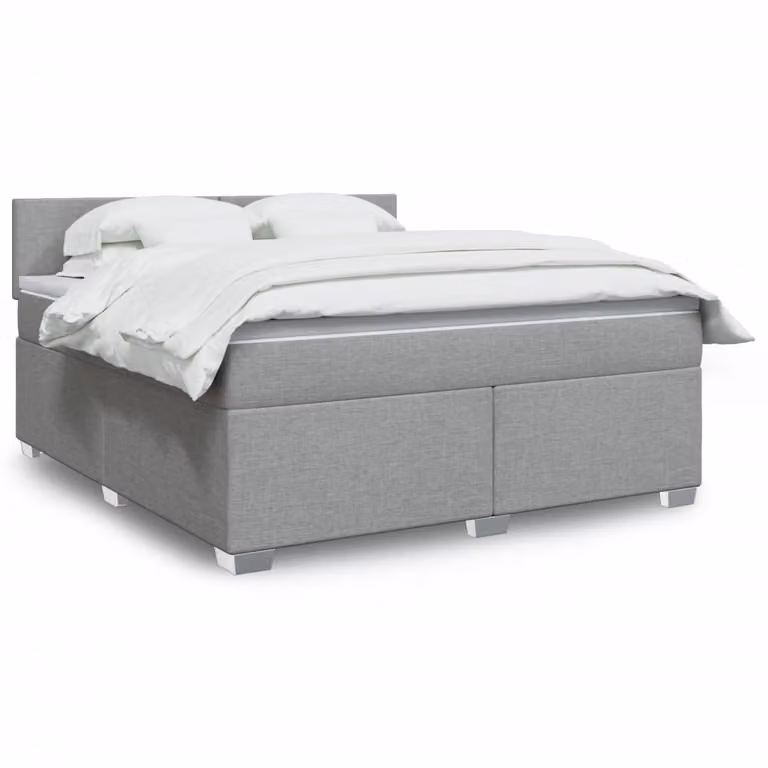 vidaXL Letto Ibrido con Materasso Grigio e Bianco L/P: 180 x 200 cm