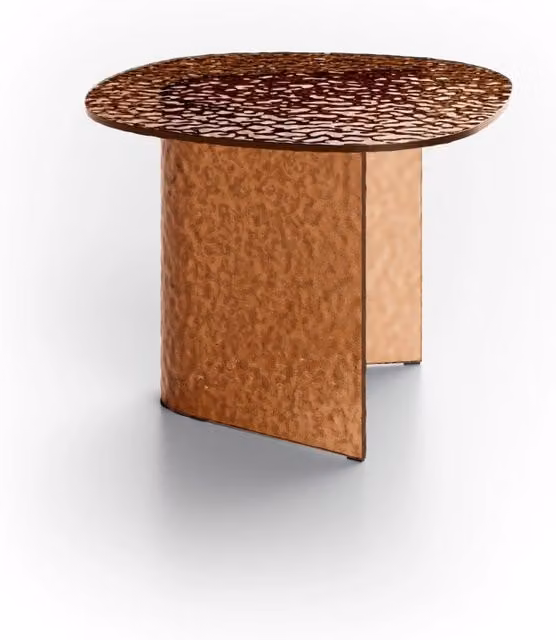 Tavolino da salotto Fold Small - Struttura e piano in vetro martellato colore bronzo, design moderno ed elegante 60x60x44 cm - Arredo