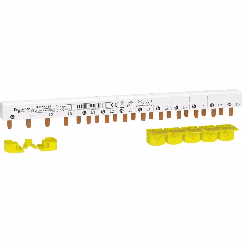 SCHNEIDER ELECTRIC sbarra di fase 3+N 9mm 235mm 63A pin isolato