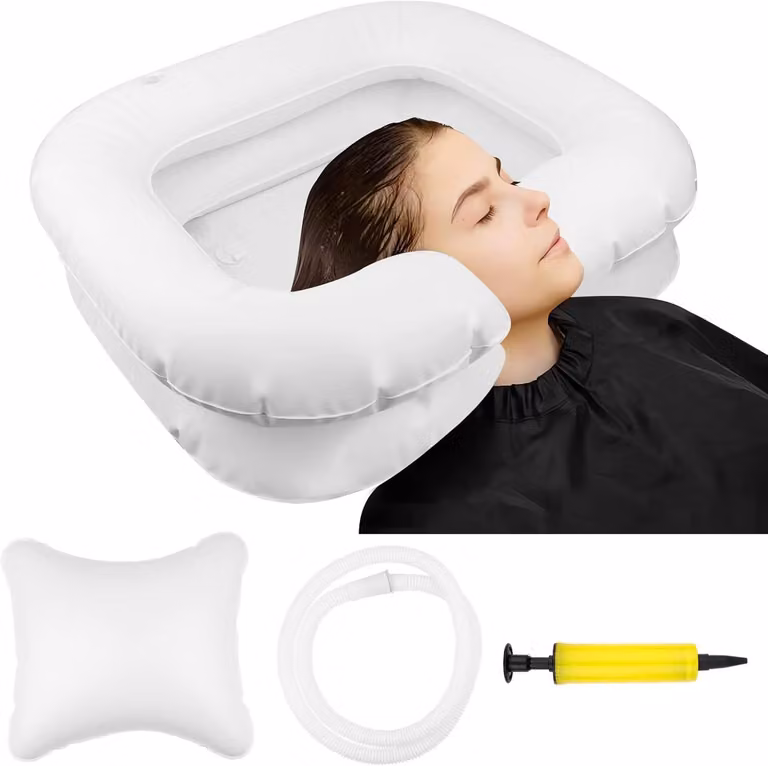 Lavandino gonfiabile per persone allettate, portatile, dimensioni 60 x 55 x 22 cm, ideale per l'igiene personale