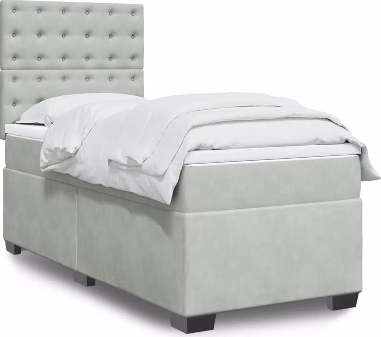 Maison Exclusive - Giroletto a Molle con Materasso Grigio Chiaro 100x200cm Velluto