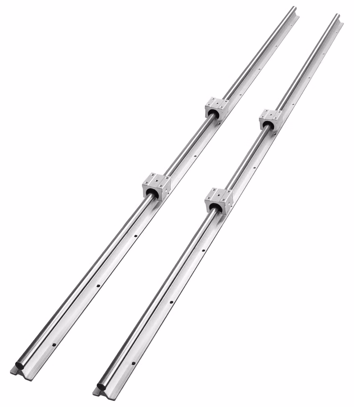 Guida lineare SBR20, lunghezza 1500 mm, 2 pezzi + 4 supporti a cuscinetti
