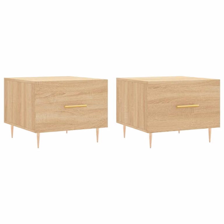 Tavolini Salotto 2pz Rovere Sonoma 50x50x40cm Legno Multistrato