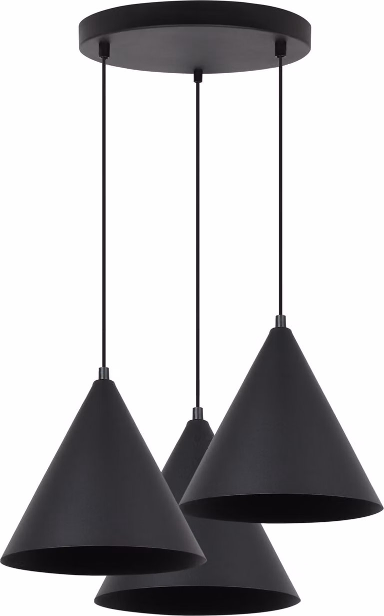 Lampada a sospensione Soho nera a 3 luci 25cm E27