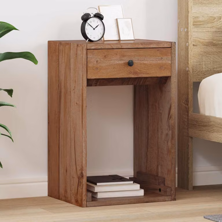 Comodino vidaXL in legno di mogano massello marrone L: 63 cm, P: 30 cm, H: 79 cm