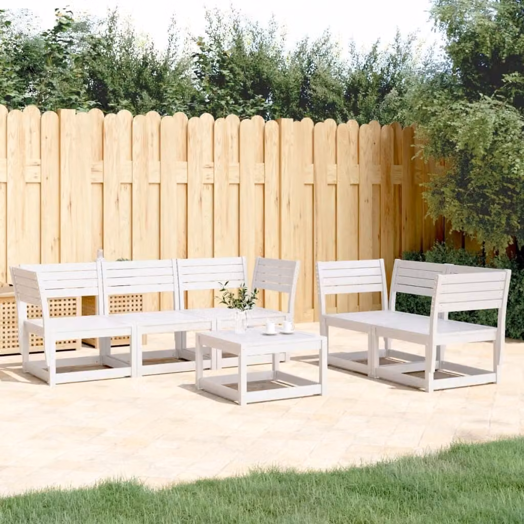 Maison Exclusive - Set Salotto da Giardino 5 pz Bianco in Legno Massello di Pino