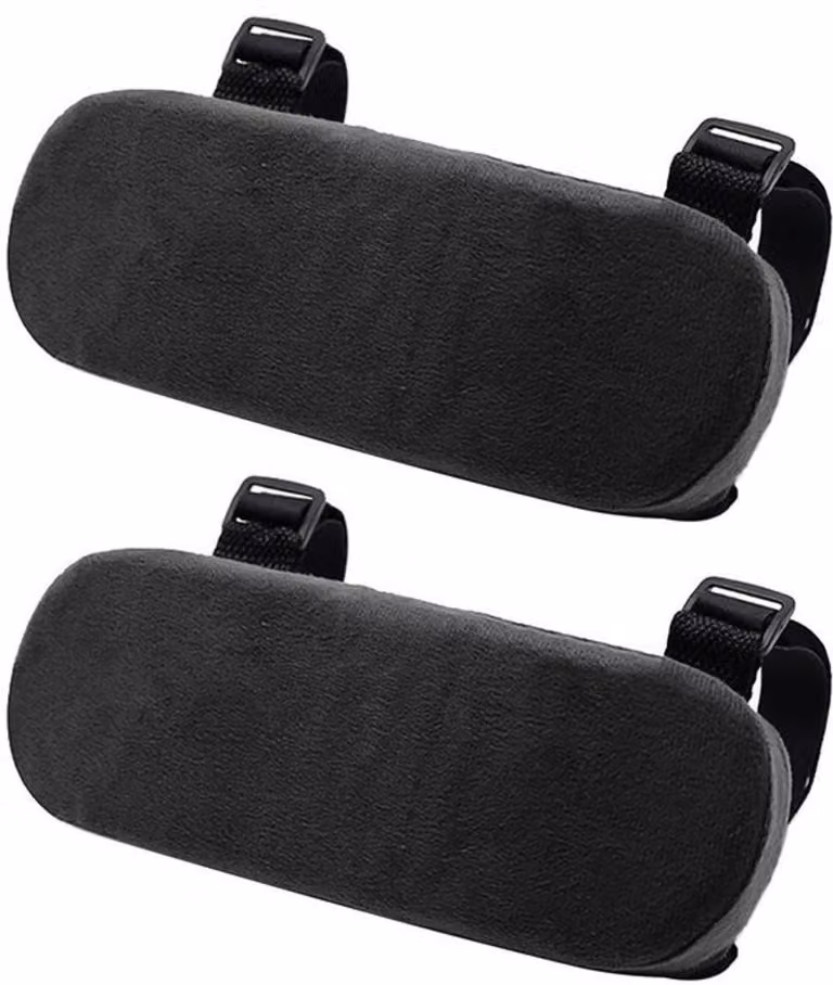 2 pezzi - Supporto antiscivolo - In schiuma - Per sedia a rotelle/sedia da ufficio - 22,5 cm - Nero - Cuscinetti per braccioli