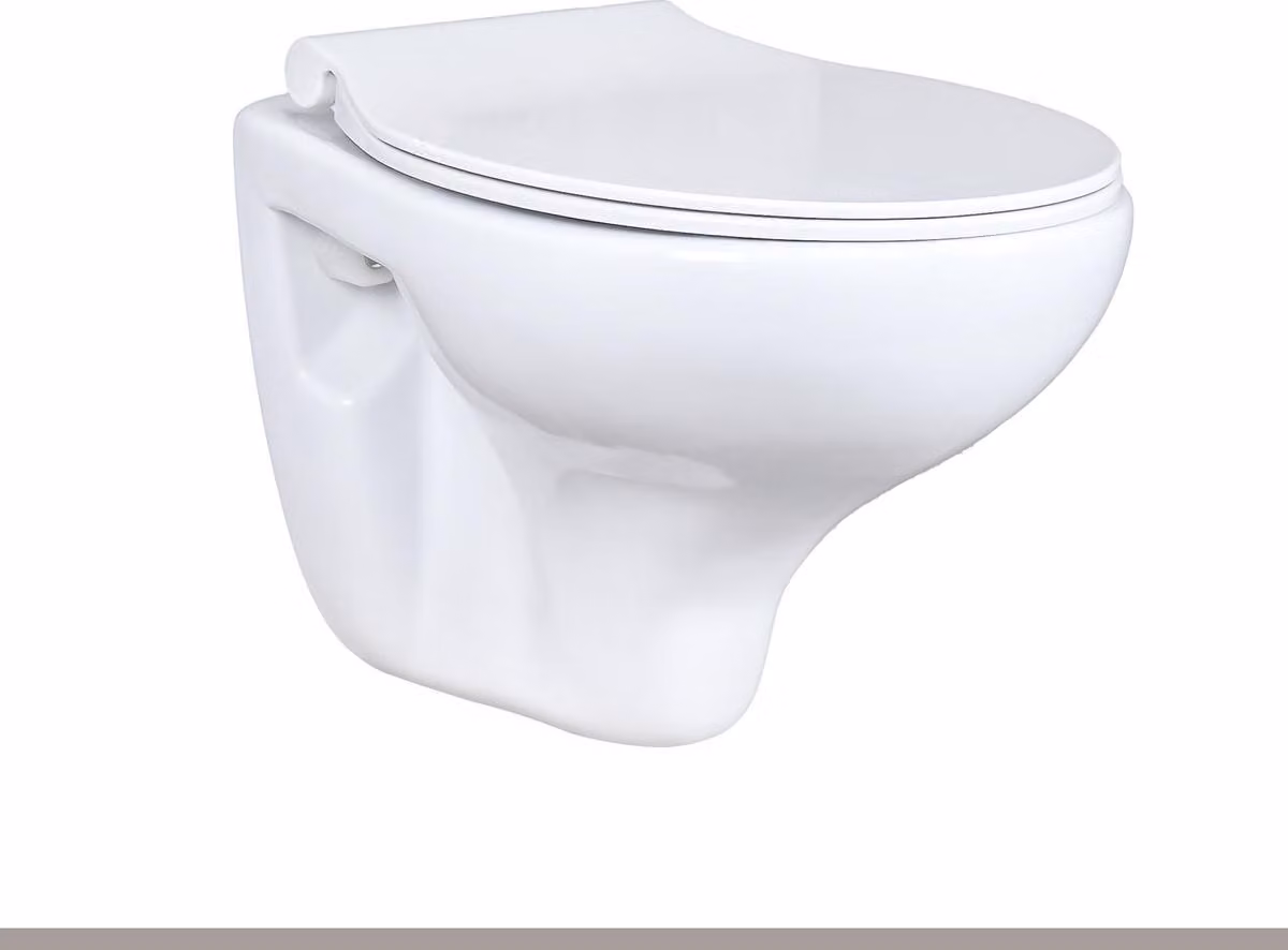 WC sospeso Creavit con ugello Taharet (bidet) con bordo a filo pavimento Bianco