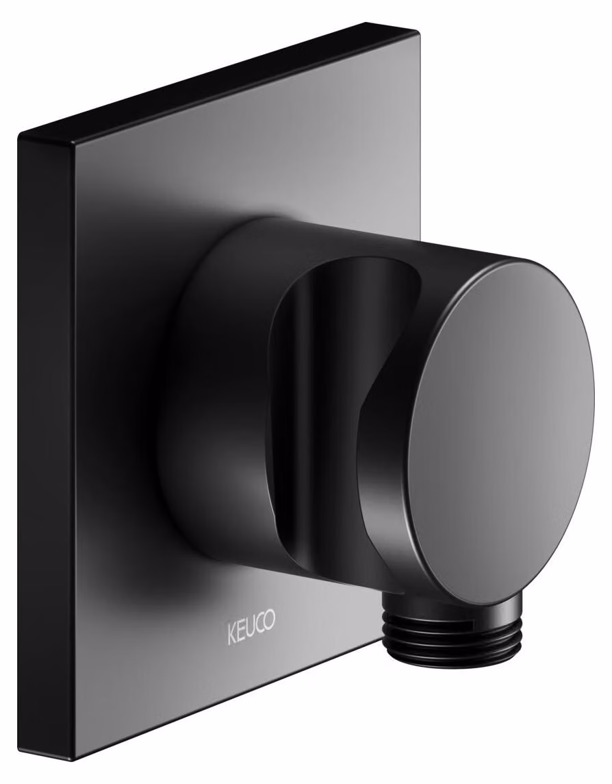 KEUCO Raccord de flexible avec support de douche, rosace carrée, 59592370002, 59592370002