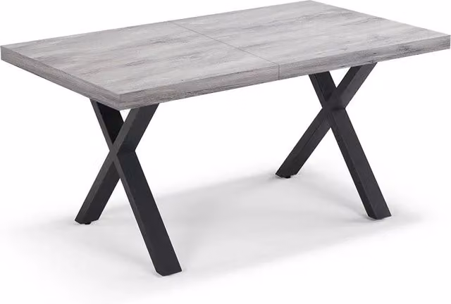 Tavolo da pranzo allungabile Redokasa modello Pablo in stile moderno con top in melaminico e struttura in metallo, colore Grigio, L/P: 160 x 90 cm, estensibile fino a 260 cm