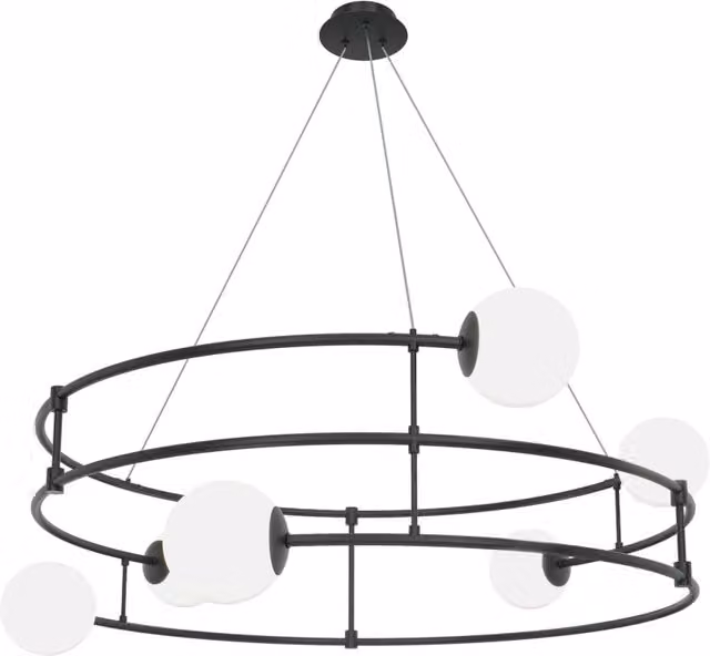 Maytoni Lampadario moderno Balance 6 luci G9 finitura nero metallo vetro
