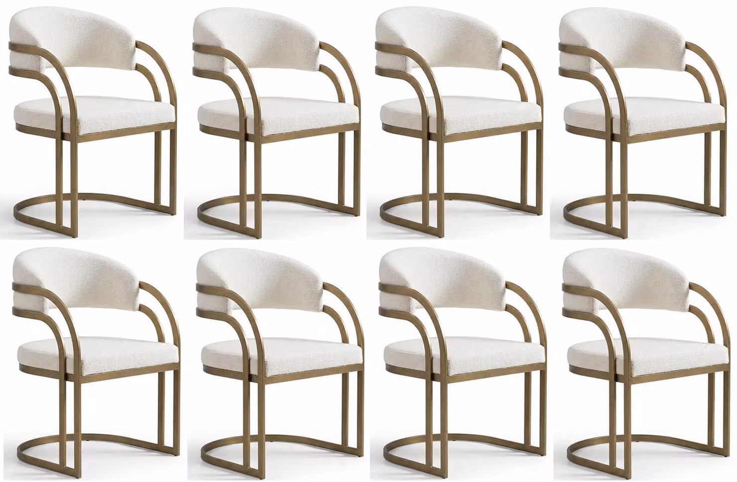 Set di otto sedie color beige: sedie da sala da pranzo e da cucina