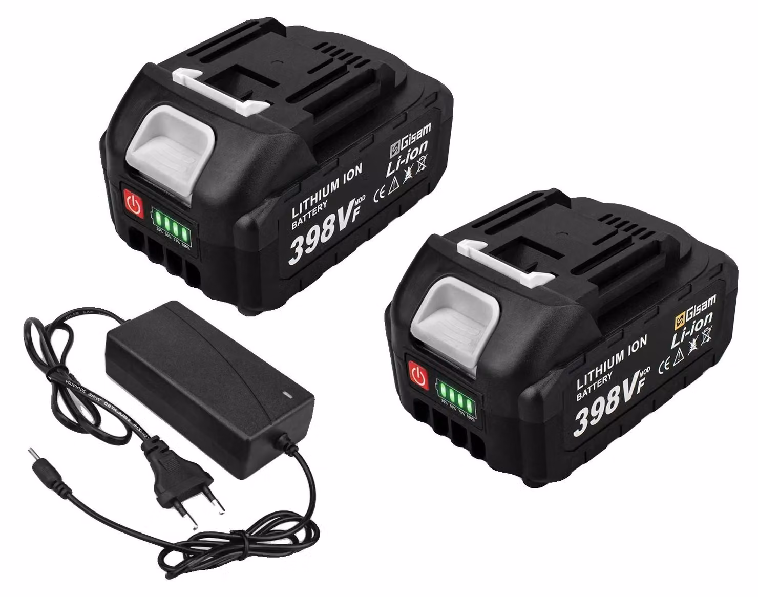 Batterie ricaricabili, tensione 18V, autonomia prolungata, 2 batterie da 4,0Ah