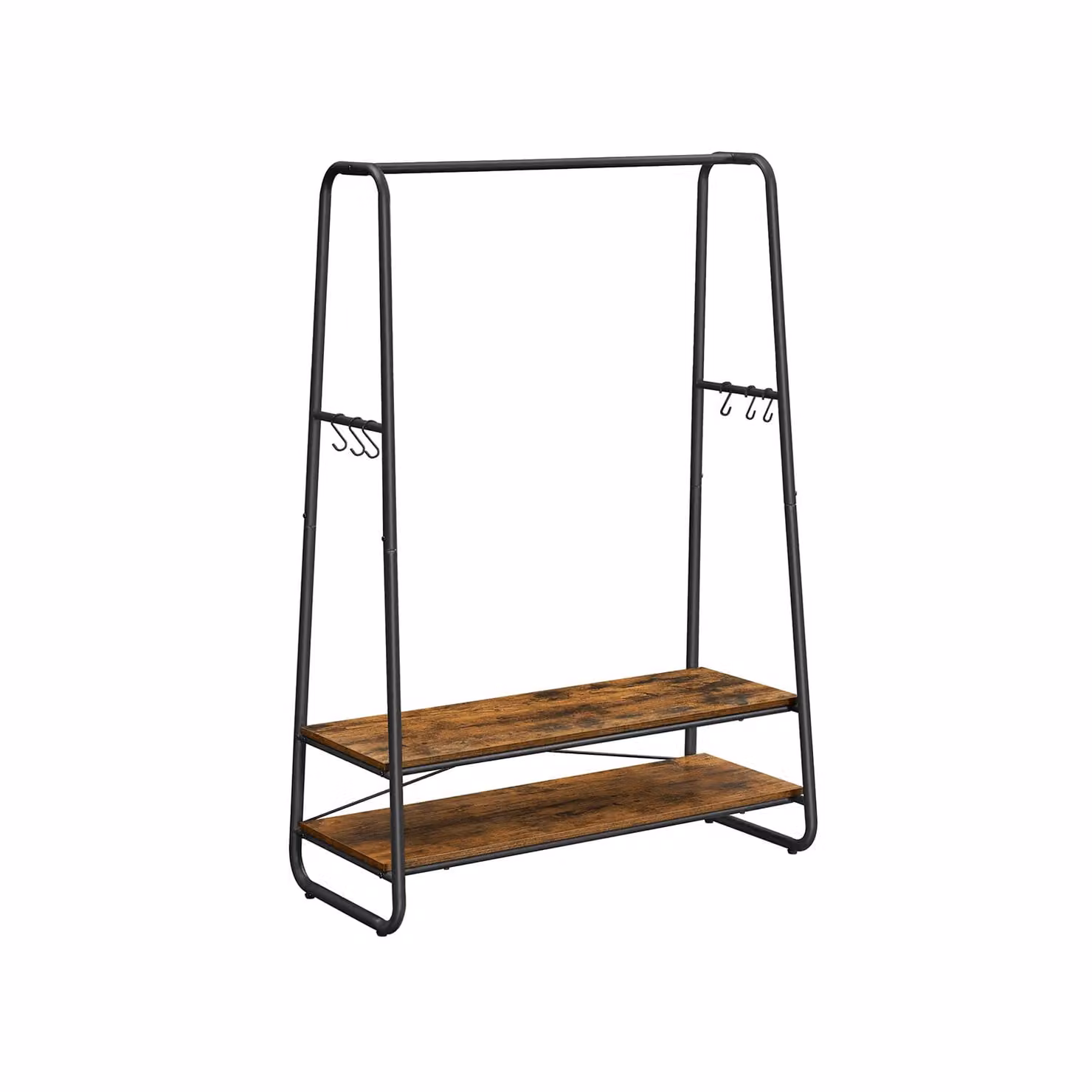 VASAGLE Stand Appendiabiti da Terra, Marrone Rustico + Nero