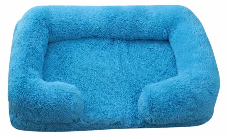 Cuccia per cani, rettangolare, morbida, lavabile, antiscivolo, blu, taglia M, 57x45 cm