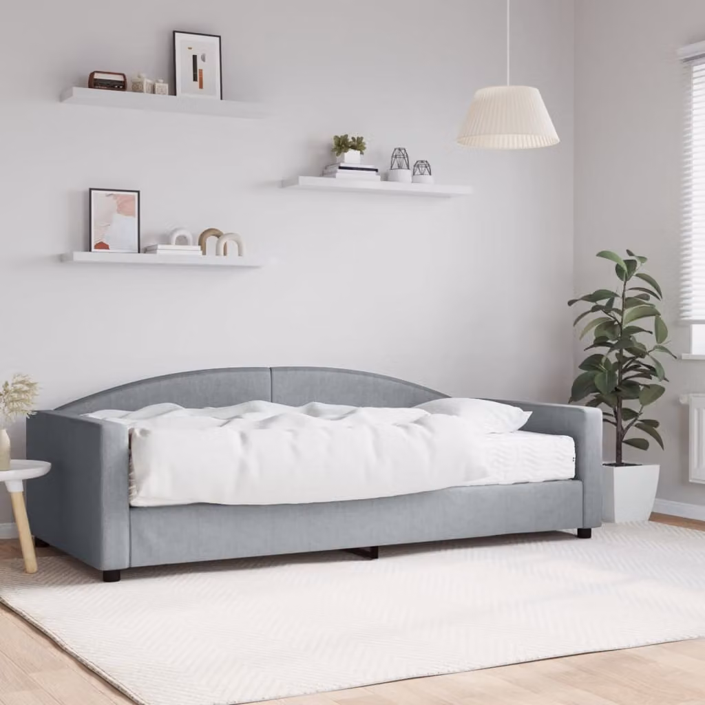 Maison Exclusive - Divano letto con materasso grigio chiaro 100x200 cm in tessuto