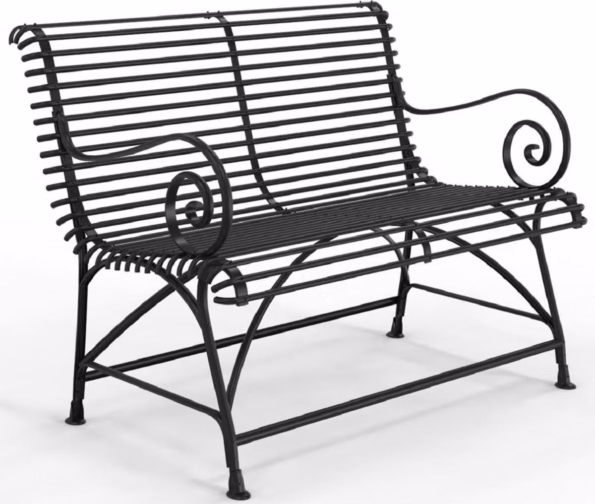 Casa Padrino Panca da giardino liberty 120 x 60 cm - Vari colori - Panca da giardino e patio in ferro battuto con schienale e braccioli - Mobili da giardino e patio liberty