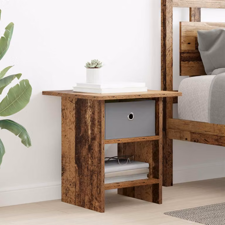 Comodino vidaXL in legno ingegnerizzato stile moderno colore marrone L 41 cm x P 40 cm x H 45 cm