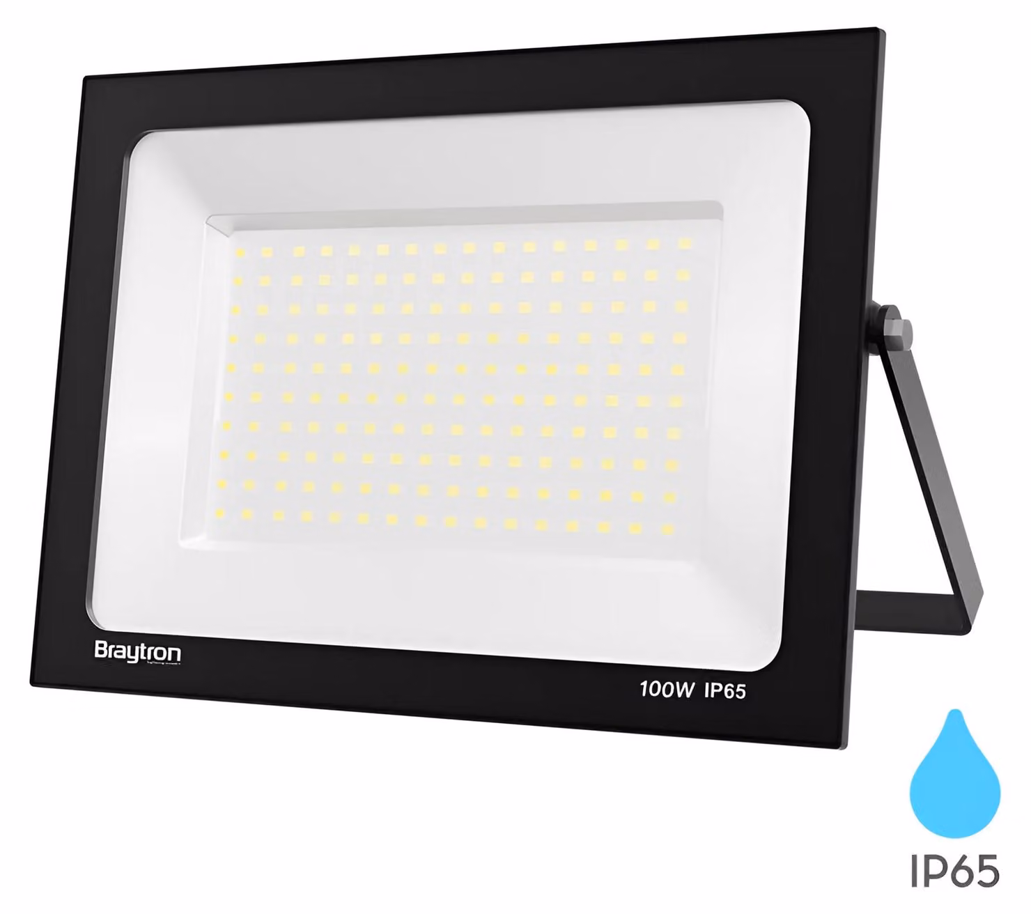 Proiettore LED Braytron 100 W, bianco caldo 3000 K, 8500 lm, 120°, alluminio nero, IP65