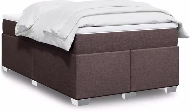 Giroletto a Molle con Materasso Marrone Scuro 120x190cm Tessuto 3285119